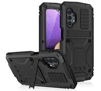 MIYIYQP For Samsung Galaxy A32 5G Case, Aluminum Metal Gorilla Glass Waterproof Shockproof Military Heavy Duty Sturdy Protector Cover Hard Case for Samsung Galaxy A32 5G (A32 5G, Black)