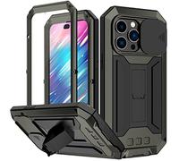 MIYIYQP iPhone 14 Pro Max 5G Case, Aluminum Metal Gorilla Glass Shockproof Military Heavy Duty Sturdy Protector Cover Hard Case for iPhone 14 Pro Max