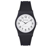 Miykon Black Sports Watches for Men Analog - 100M Waterproof Watch with Second Hand Wrist Watch - Shockproof Resin, Luminous Hands, Japanese Quartz with 4 Year Battery Life, White Dial, Black Arabic