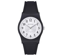 Miykon Black Sports Watches for Men Analog - 100M Waterproof Watch with Second Hand Wrist Watch - Shockproof Resin, Luminous Hands, Japanese Quartz with 4 Year Battery Life, White Dial with Silver