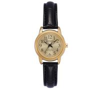 Miykon Ladies Watches for Women - Dainty Womens Watch Analog with Black Vegan Leather Strap - Second Hand, Ion Polished, Scratch Resistant Glass, Japanese Quartz, Waterproof to 100ft, Black Strap