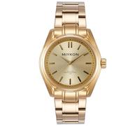 Miykon Men’s Classic Solid Stainless Steel Watch, Gold Bracelet, Gold Dial, 42mm