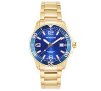 Miykon Men's Sports Dive Watch, Quickset Date, Luminous, Rotating Bezel | Ion Polished Solid Stainless Steel Bracelet, Push Foldover Clasp with Safety Buckle, Japanese Quartz, 50M Water Resistant