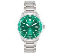 Miykon Men's Sports Dive Watch, Quickset Date, Luminous, Rotating Bezel | Ion Polished Solid Stainless Steel Bracelet, Push Foldover Clasp with Safety Buckle, Japanese Quartz, 50M Water Resistant