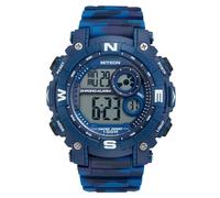 Miykon Military Watches for Men - Tactical Digital Mens Sports Watches - Shockproof Resin, Super Illuminator, Stopwatch & Timer, Alarm, Dual Time, 24hr Military Time, 100M Waterproof Watch, Blue, 50mm