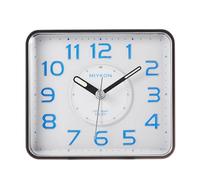 Miykon Small Square Analog Alarm Clock - Silent Non-Ticking, Battery Operated with LED Light & Snooze - Desk, Table, Travel or Bedside Clock for Bedroom, Office, Bathroom - Black 4 Inch