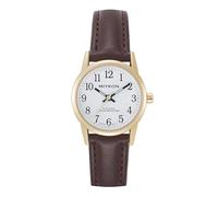 Miykon Women’s Dainty Dress Watch, Genuine Leather Strap, Water Resistant, Gold Case with White Dial, 26mm, Classic and Minimalist - This women's watch features a clean analog design with a small