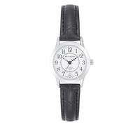Miykon Women’s Dainty Dress Watch, Vegan Leather Strap, Water Resistant, Black Strap, Silver Case, White Dial, The aesthetic choices for the Miykon Easy Reader Small Minimalist Women's Leather Watch