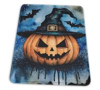 MIYMIYN Eco-Friendly Halloween Mouse Pad - Recycled Rubber Base and Magic Pumpkin Motif, Office/Gamer Essential with Stitched Edges (7.9x9.5in)