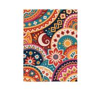 MIYMIYN Fashionable Ethnic Style Print Flannel Blanket Decorative Fleece Blanket Daily Use Sofa Blanket (Bohemian J,50"x40")