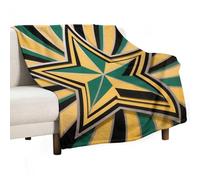 MIYMIYN Warm Super Soft Fleece Throw Blanket Lightweight Contrast Color Five-pointed Star Graffiti for Bed Couch Present (80x130cm,Christmas Theme)