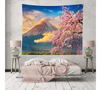 MIYOLI Japanese-Style 3D Tapestry Cherry Blossom Mount Fuji Tapestry Wall Hangings Japanese-Style Tapestry for Bedroom Aesthetic Art Print Living Room Dorm Home Tapestries 150x200 cm for Kids Adults