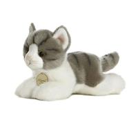 Aurora MiYoni, Tabby Cat 8 Inches, 10813, Grey and White, Soft Toy for Children