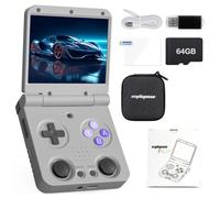 Miyoo Flip Retro Game Console,3.5 Inch IPS Classic System and 3000mAh Battery Retro Video Games Consoles,with 64G TF Card and Wireless Networt Handheld Console Casual Game Console(Gray)