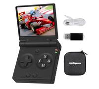 Miyoo Mini Flip Whatsko Handheld Game Console, Linux System, 2.8-Inch Screen, Foldable, Retro Game Console, Japanese Compatible, WiFi Function, 2,500 mAh, 64 GB, Black
