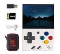 MIYOO Mini V4 Handheld Game Console with Hard Case, 2.8 Inch IPS Screen Retro Linux System Rechargeable 2000mah Battery Portable Retro Game Console with 64GB Card & 6000+ Games