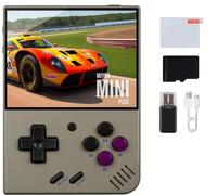 MiyooMini Plus Handheld Game Console, Retro Console, Linux System, 64G TF Card with Over 10,000 Games, 3.5 Inch IPS Screen, Supports WiFi HDMI and TV Output (Grey)