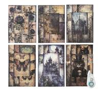 MiyouLuna 180Pcs Dark Fantasy Scrapbook Paper, Vintage Gothic Journal Ephemera Pack, Junk Journal Supplies for Scrapbooking Kit, with Glue Tape