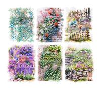 MiyouLuna 60Pcs Fence PET Scrapbook Stickers, Botanical Designs for Scrapbooking DIY Crafts Waterproof Journaling Supplies Junk Journal Ephemera with Storage Organizer