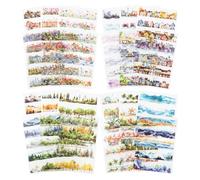MiyouLuna 80 Sheet Nature PET & Washi Sticker Book Set, Pre-Cut Landscape Stickers for Scrapbooking, Journaling, and DIY Crafts