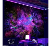 Miytal Blacklight Galaxy Starry Sky Forest Wall Tapestry for Bedroom | Fantasy Purple Space Nebula Night Wall Hanging , Aesthetic Landscape Tapestries for Living Room Dorm Ceiling, 150 x 200cm