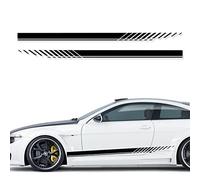 Miytsya 2 PCS Universal Sports Racing Stripe Truck Auto Body Side Door Vinyl Decals - Black