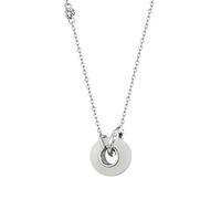 MIYUAN White Jade Circle Pendant 925 Sterling Silver Original Design Clavicle Chain Women Jewelry