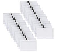 MIYUANGKJ 50 Pcs Plastic Name Badges 9 * 5.6cm Horizontal ID Card Holders with Clip and Pin Clear Plastic Name Badge Holders, Waterproof Card Sleeves for School College Office Conference