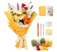 MIYUANGKJ Beginners Crochet Kit DIY Knitting Kit Bouquet Crochet Kit Complete Knitting Starter Kit with Step-by-Step Video Tutorials Handmade Arts Plant Rose Flower Bouquet Gifts for Men Women Girls