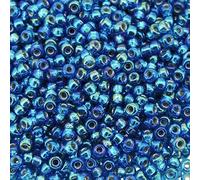 Miyuki 11 Round Japanese Rocailles Glass Seed Beads 11 Approximately 24 Gram 5 Inch Tube Capri Blue Silver Lined