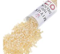 Miyuki Delica Seed Beads 11/0 Opaque Cream AB DB157 6.8 Grams