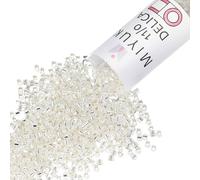 Miyuki DB041 7.2gm Delica Seed Beads, Size 11/0, Silver Lined Crystal