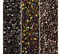 Miyuki Delica Seed Beads Bundle: Size 11/0, Palette Collection DB22, DB26, DB29, 7.2 Grams, 3 Tubes