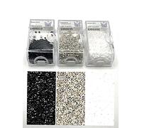 Miyuki Delica Seed Beads Bundle: Size 11/0, Tuxedo Collection - DB010, DB035, DB200-3 Tubes of 2" ea