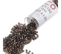 Miyuki Delica Seed Beads - Size 11/0 (1.6 mm), DB0184, Transp. Copper-Lined Grey, 7.2 g, Approx. 1440 Beads, Made in Japan