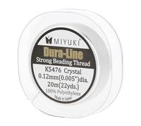 Miyuki Dura-Line Beading Thread - Durable Braided String, Crystal, 0.12 mm in Diameter, 20-Meter Spool
