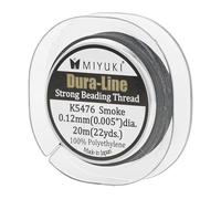 Miyuki Dura-Line Beading Thread - Durable Braided String, Smoke, 0.12 mm in Diameter, 20-Meter Spool