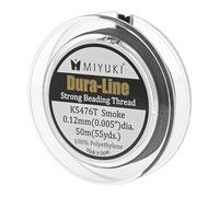 Miyuki Dura-Line Beading Thread - Durable Braided String, Smoke, 0.12 mm in Diameter, 50-Meter Spool
