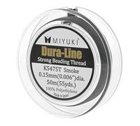 Miyuki Dura-Line Beading Thread - Durable Braided String, Smoke, 0.15 mm in Diameter, 50-Meter Spool