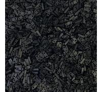 Miyuki Quarter Tila Beads - 2 Hole, 5x1.2x1.9 mm, 5 Grams Glass Beads Matte Black (QTL401F)