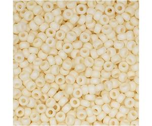 Miyuki Round Rocaille Seed Beads Size 11/0 8.5g Matte Opaque Cream by Miyuki