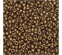 Miyuki Round Seed Bead Size 11/0 8.5g Metallic Lt Bronze