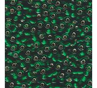 Miyuki Round Seed Beads Size 6/0 20g Silver Lined Green by Miyuki