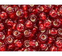 Miyuki Round Seed Beads Size 6/0 20g Silver Lined Ruby by Miyuki