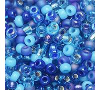 Miyuki Round Seed Beads Size 8/0 22g Blue Tones Mix