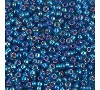Miyuki Round Seed Beads Size 8/0 24 Grams Silver Lined Capri Blue AB by Miyuki