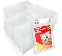 Miyukyee 50 Pack Card Case Holder,Graded Card Slab Baseball Card Sleeves Trading Card Holder 35 PT Hard Plastic Card Protectors with Label Position for YuGiOh, MTG Games and Sport Cards