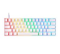 Mizar MZ60 LUNA Mechanical Gaming Keyboard | 60% Keyboard 62 Key ISO DE Layout | RGB LED Backlit | Anti Ghosting NKRO | Progammable Macro Keys | Hotswap Gateron Blue Switches | White