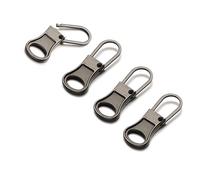 Mizeer Small Zipper Pulls for Clothing, Perfect for Small Hole Zippers, Detachable Zipper Pull Tab Replacement for Clothing Jackets Boots Purse 4PCS Gunblack