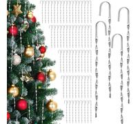 Mizelu 100 Pcs Christmas Tin Icicles Ornaments, 5.5 Inch Vintage Silver Steel Icicles Ornament, Victorian Christmas Twisted Icicle Decor for Winter Tree Holiday Tree New Year Party Supplies